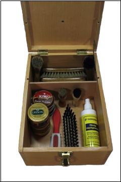 Wooden Shine Box  with "the basics"